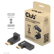 Club3D USB-C Gen2 szögletes adapter 2 darabos készlet, 4K120Hz, 240W, (M/F)