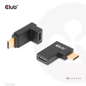 Club3D USB-C Gen2 szögletes adapter 2 darabos készlet, 4K120Hz, 240W, (M/F)
