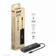 Club 3D dokkolóállomás USB-C 8v1, 1xDP, 1xHDMI, 1xUSB-C PD100W, 2xUSB, SD kártyaolvasó, szürke színben