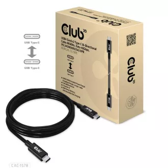 Club3D kábel USB4 Gen3x2 Type-C fordítható kábel 8K60Hz, adat 40 Gbps, PD 240W(48V/5A) EPR M/M 2m