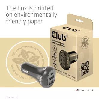 Club3D autós töltő laptopokhoz 36W, 3 port (2xUSB-A   USB-C)