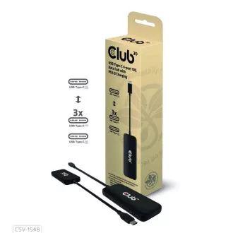 Club3D hub 1xUSB-C és 4xUSB-C között, 10 Gbps port, PD 3.0