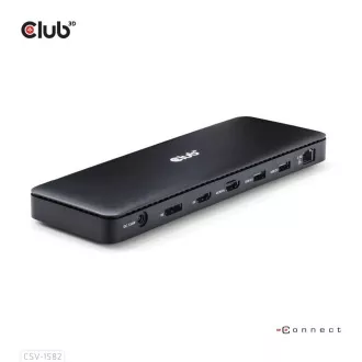 Club3D dokkolóállomás USB-C 12v1, 1xDP, 1xHDMI, 2xUSB-C, 4xUSB, 1xRJ45, fekete, fekete