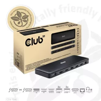 Club3D dokkolóállomás USB-C 12v1, 1xDP, 1xHDMI, 2xUSB-C, 4xUSB, 1xRJ45, fekete, fekete