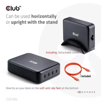 Club3D utazási töltő 240W GaN technológia, 4xUSB-C, PPS PD 3.1 támogatás Club3D utazási töltő 240W GaN technológia, 4xUSB-C, PPS PD 3.1 támogatás