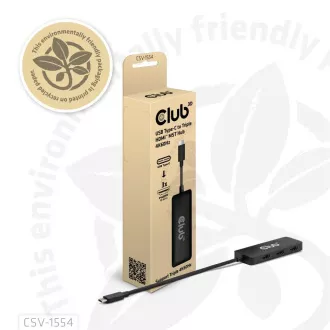 Club3D Hub MST USB-C 3xHDMI-re, Egyszeres: 8K30Hz, Háromszoros: 4K60Hz