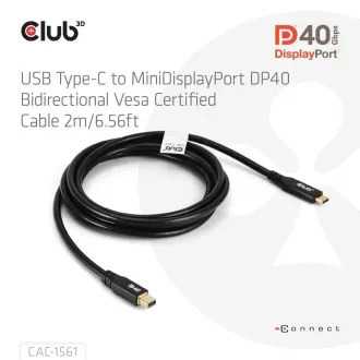 Club3D kábel USB-C és MiniDisplayPort 2.1, 8K30Hz, DSC1.2, UHBR10, 2m