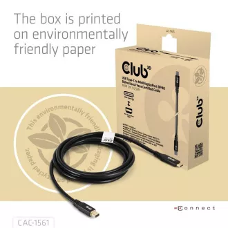Club3D kábel USB-C és MiniDisplayPort 2.1, 8K30Hz, DSC1.2, UHBR10, 2m