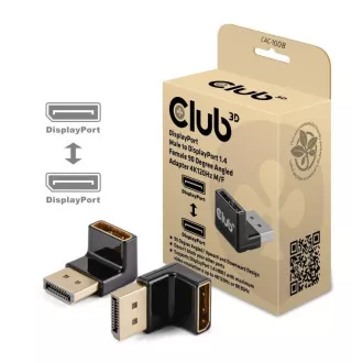 Club3D DisplayPort-ból DisplayPort 1.4 adapter, 4K120Hz, 8K30Hz, 90°