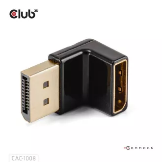 Club3D DisplayPort-ból DisplayPort 1.4 adapter, 4K120Hz, 8K30Hz, 90°