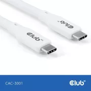 Club3D USB-C 4.0 kábel, 20Gbps, 4K60Hz, PD 240W, 2m, fehér