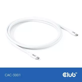 Club3D USB-C 4.0 kábel, 20Gbps, 4K60Hz, PD 240W, 2m, fehér