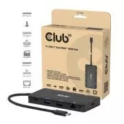 Club3D dokkolóállomás USB-C 9v1, 2xHDMI, 1xUSB-C, 1xUSB-C PD, 2xUSB, 1xRJ45, microSD/SD, fekete színben
