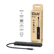 Club3D dokkolóállomás USB-C 7in1, 1xHDMI, 1xUSB-C PD, 2xUSB, 1xRJ45, microSD/SD, fekete színben