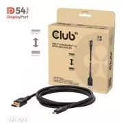Club3D USB-C és DisplayPort 2.1 DP54 kétirányú kábel, 8K120Hz, 4K480Hz, 2m