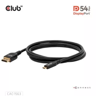Club3D USB-C és DisplayPort 2.1 DP54 kétirányú kábel, 8K120Hz, 4K480Hz, 2m