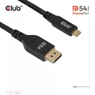 Club3D USB-C és DisplayPort 2.1 DP54 kétirányú kábel, 8K120Hz, 4K480Hz, 2m