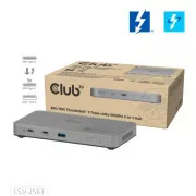 Club3D Hub Thunderbolt 5 5v1, 3x USB-C TB5, 1x USB-A, 1x8K60Hz, 3x 5K60Hz, Thunderbolt Share tanúsítvány, 180W