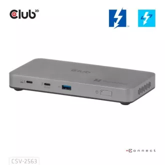 Club3D Hub Thunderbolt 5 5v1, 3x USB-C TB5, 1x USB-A, 1x8K60Hz, 3x 5K60Hz, Thunderbolt Share tanúsítvány, 180W