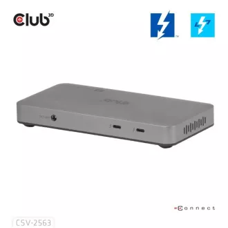 Club3D Hub Thunderbolt 5 5v1, 3x USB-C TB5, 1x USB-A, 1x8K60Hz, 3x 5K60Hz, Thunderbolt Share tanúsítvány, 180W