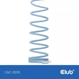 Club3D mágneses USB-C kábel, 240W PD3.1, 480 Mbps, 2m, kék