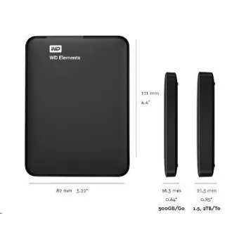 WD Elements Portable 6TB, külső merevlemez, USB 3.0, fekete