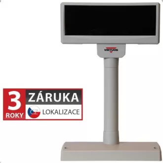 Virtuos ügyfélkijelző FV-2029M, 2 x 20 karakter 9 mm, RS232, tápegységgel + 12V