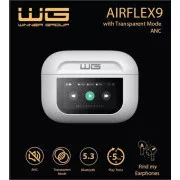WG - Bluetooth fejhallgató WG AirFlex 9 kijelzővel, Avatar, ANC, fehér színben