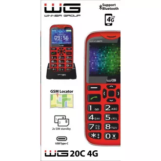 WG - Mobiltelefon WG20C, 4G, nyomógombos, piros WG - Mobiltelefon WG20C, 4G, nyomógombos, piros