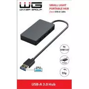 WG - HUB USB-A és 4x USB-A, USB 3.0, 5Gbps, fekete színű