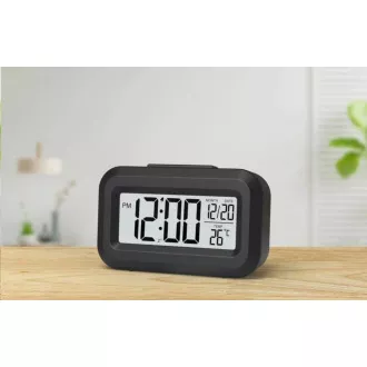 WG - Ébresztőóra belső hőmérővel WG DigiTherm Alarm, fekete színben