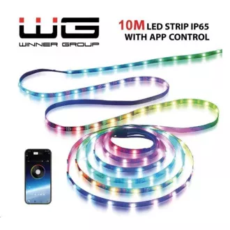 WG - Smart LED szalag WG11, 10 méter, applikációval, IP 65, hálózati adapterrel