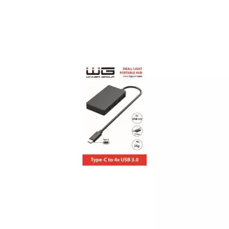 WG - HUB Type-C és 4x USB-A, USB 3.0, 5 Gbps, fekete színű