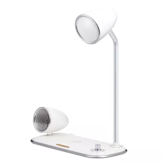 WG - Led lámpa vezeték nélküli töltéssel és bluetooth hangszóróval WG Retro Kathie, fehér