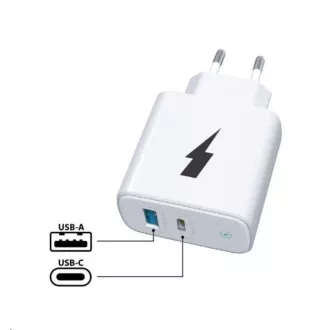 WG - Hálózati töltő 2x USB 38W, 1x USB-C PD 20W   1x USB-A QC 3.0 18W, fehér színben