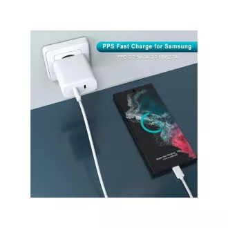 WG - Hálózati töltő 2x USB-C 50W, 1x USB-C PD 30W   1x USB-C PD 20W, fehér színben