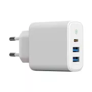 WG - Hálózati töltő 3x USB, 1x USB-A QC 3.0   1x USB-A QC 3.0   1x USB-C PD 3.0, fehér színű