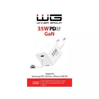 WG - GaN 1x USB-C, PD 35W, fehér
