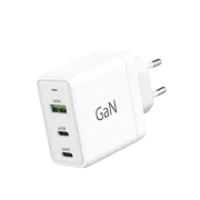 WG - GaN hálózati töltő 3x USB, 1x USB-A 30W   2x USB-C 65W, fehér