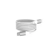 WG - Type-C-C típusú adatkábel, 1 méter, 3A, 60W, mágneses önbehúzó, fehér színű