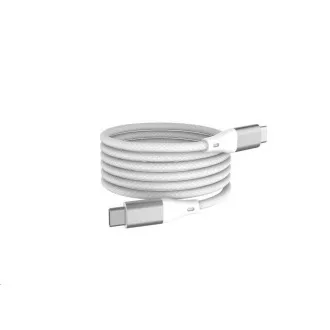 WG - Type-C-C típusú adatkábel, 1 méter, 3A, 60W, mágneses önbehúzó, fehér színű