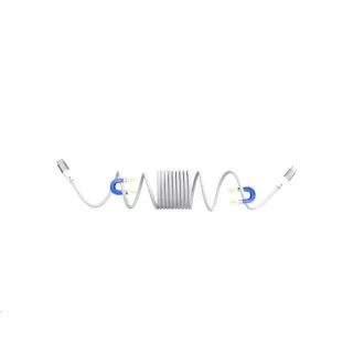 WG - Type-C-C típusú adatkábel, 1 méter, 3A, 60W, mágneses önbehúzó, fehér színű