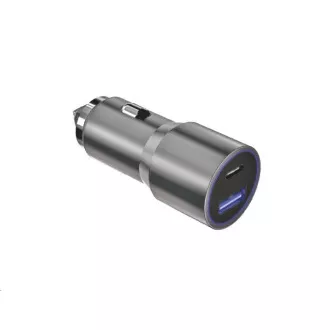 WG - Autótöltő 2x USB 58, 5W, 1x USB-C PD 36W   1x USB-A 22,5W, ezüst színű
