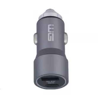 WG - Autótöltő 2x USB 58, 5W, 1x USB-C PD 36W   1x USB-A 22,5W, ezüst színű