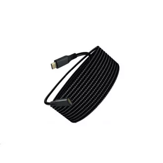 WG - USB-C (férfi) - USB-C (női) hosszabbító kábel, 2 méter, nejlonfonat, fekete