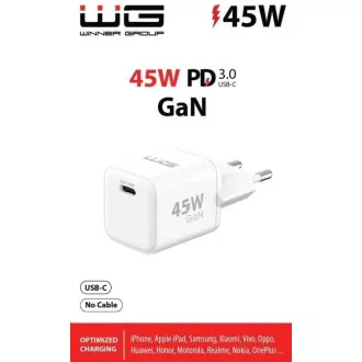 WG - GaN 1x USB-C, PD PPS 45W, fehér
