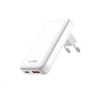 WG - GaN hálózati töltő 2x USB, 1x USB-C 30W   1x USB-A 18W, fehér
