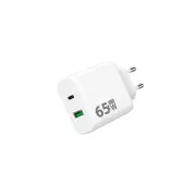 WG - GaN hálózati töltő 2x USB 65W, 1x USB-C PD 65W   1x USB-A QC3.0 18W, fehér