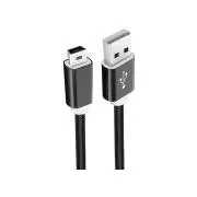 WG - Adatkábel USB Mini-B (5 pólusú)-USB-A / 1m / nejlon fonott / fekete
