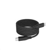 WG - C-típusú adatkábel C-típusúhoz / 1m / 3A / 60W / Mágneses önbehúzó / nejlon fonott / fekete
